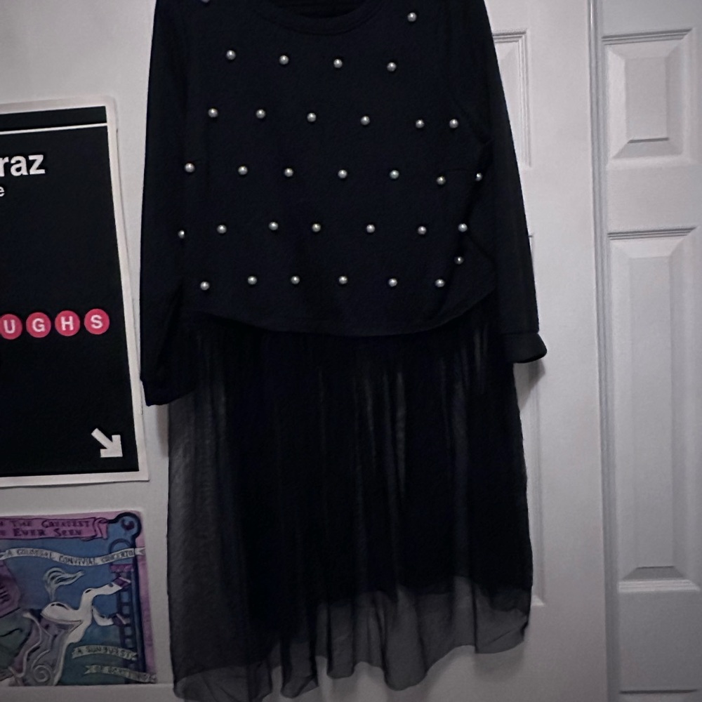 Black shirt with Pearl Accents